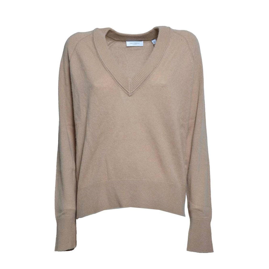 Equipment Camel Cashmere V-Neck Sweater
