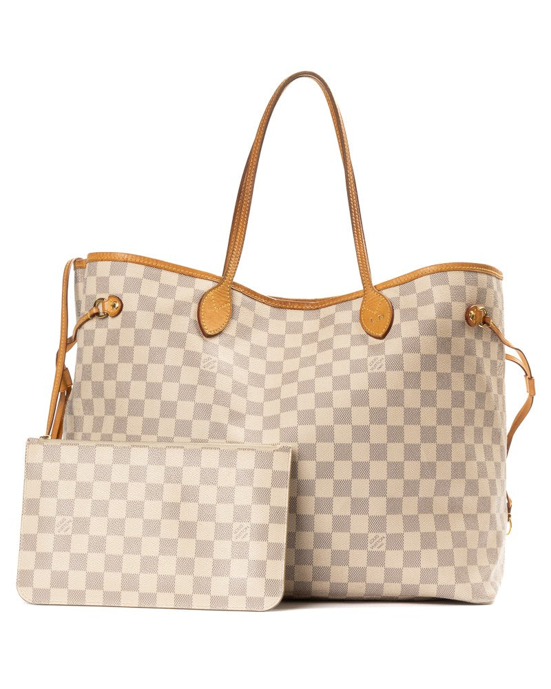 Louis Vuitton Spacious Neverfull Gm Tote In Damier Azur Canvas
