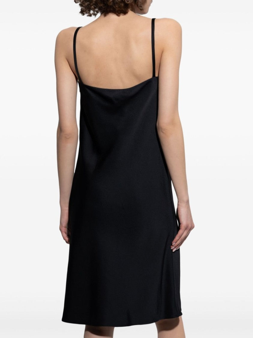 Versace Black Medusa Safety Pin Cowl Dress