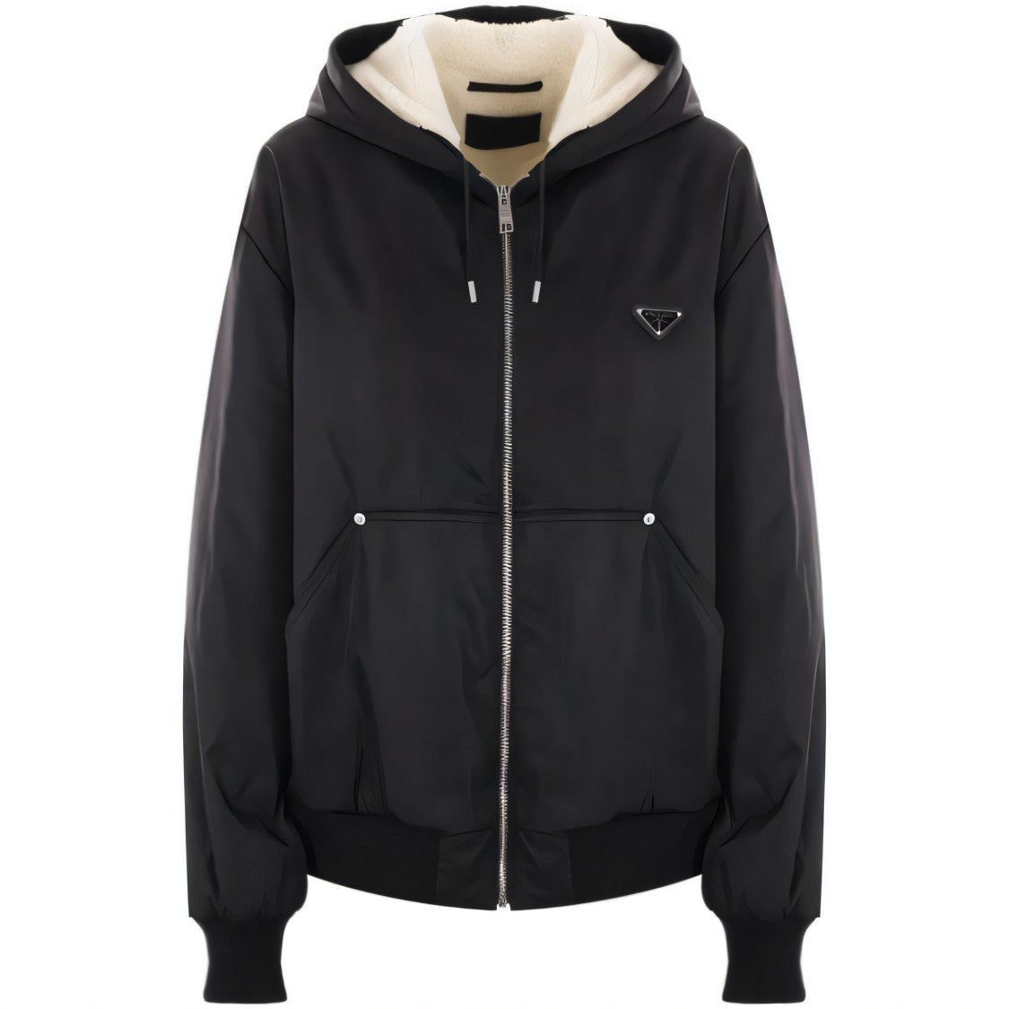 Prada Black Zip-Up Jacket With Hood