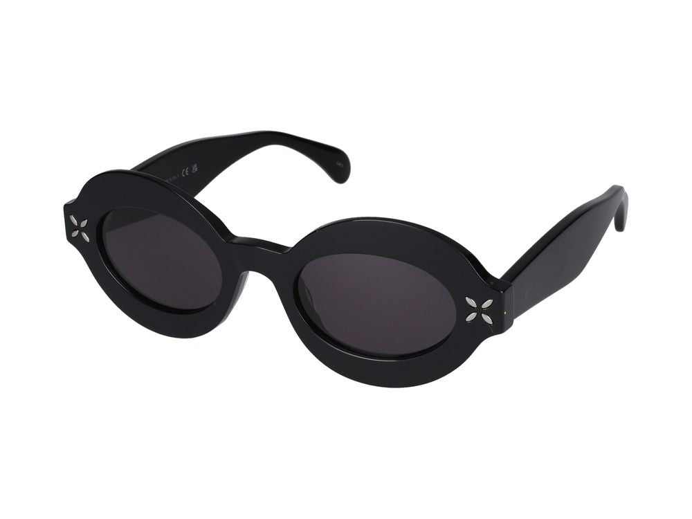 Azzedine Alaïa Black Round Acetate Sunglasses