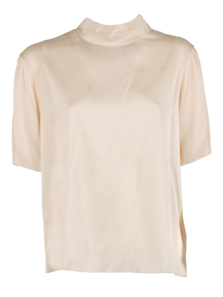 Forte Forte Heavyweight Stretch Silk Satin Half Sleeve Top