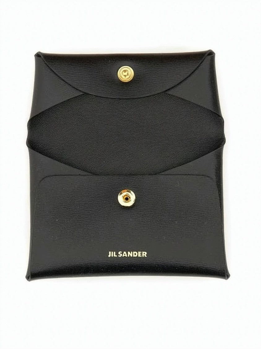 Jil Sander Rectangular Black Wallet With Glossy Finish