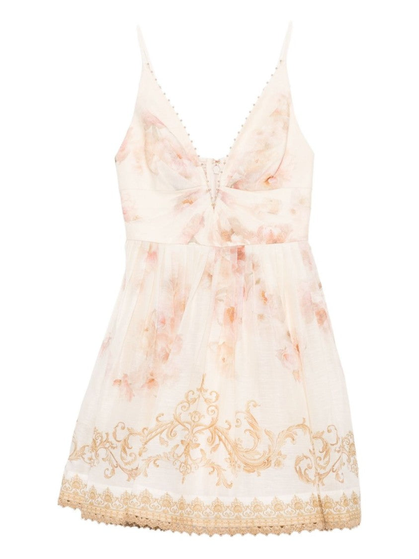 Zimmermann Hypnotic V Neck Mini Dress