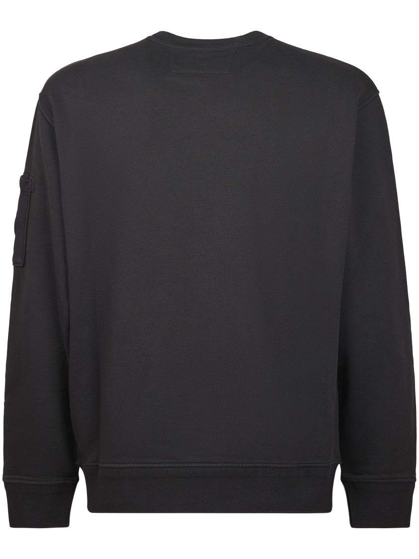 C.P. Company Diagonal Fleece Crewneck Sweatshirt With Lens Detail
