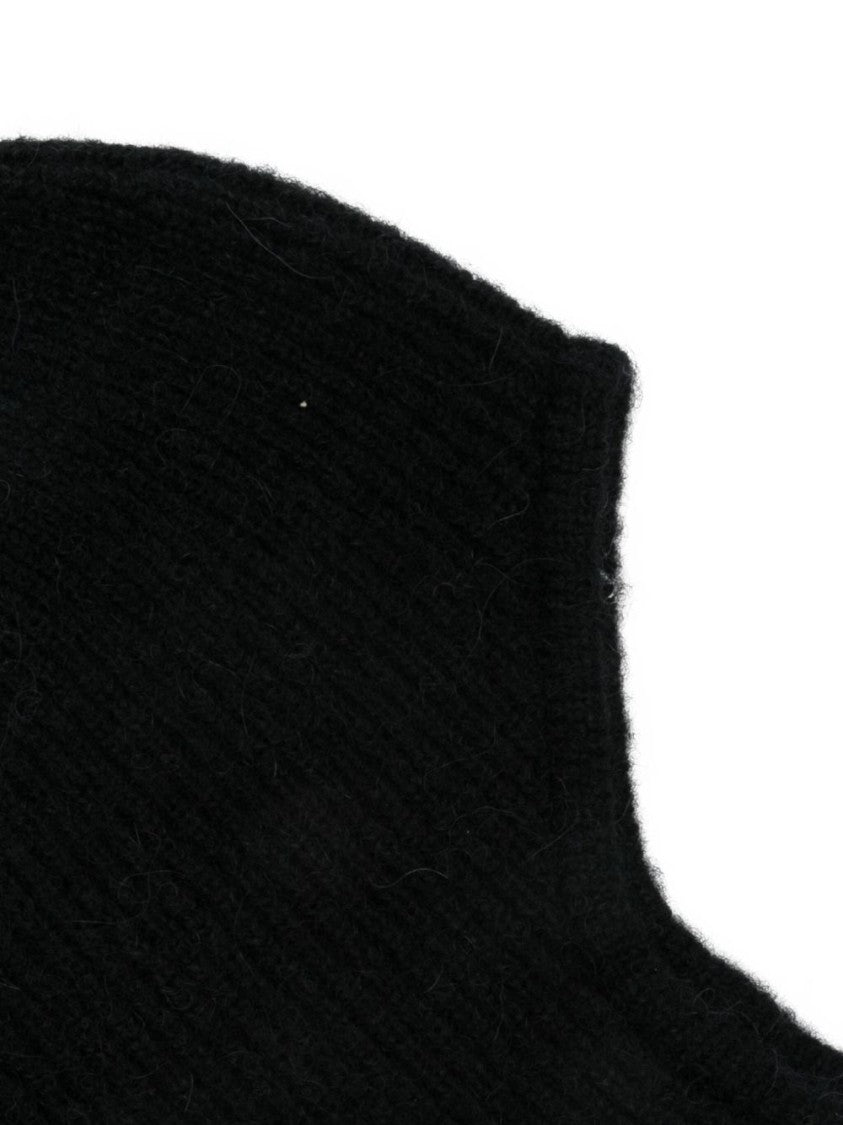 Jacquemus Black Ribbed Knit Neck Cover Hat
