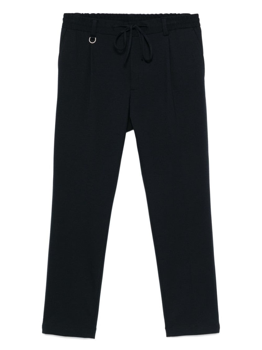 Paolo Pecora Tailored Blue Trousers With Drawstring Waist