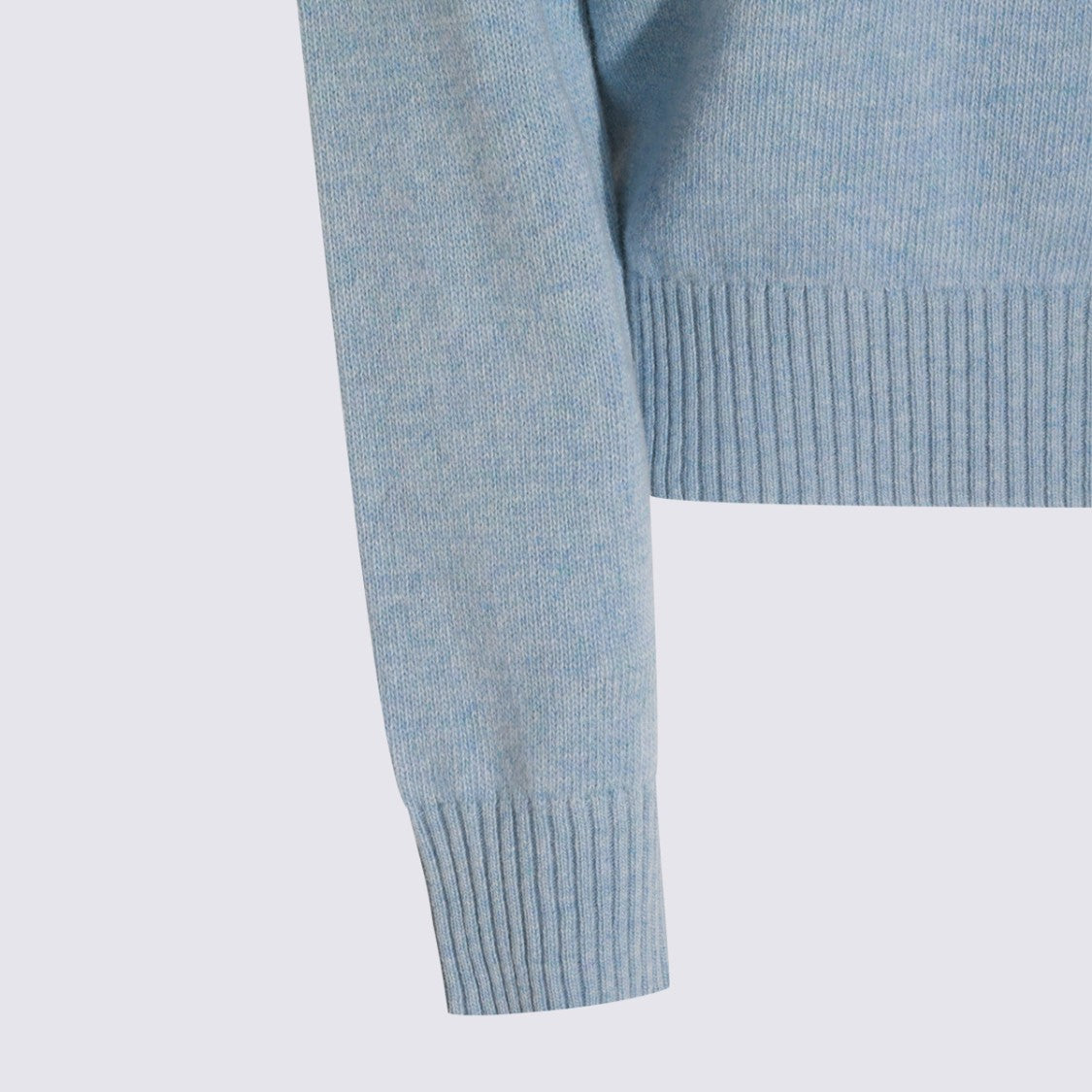 Ganni Light Blue Knit Sweater With Mermaid Graphic Design
