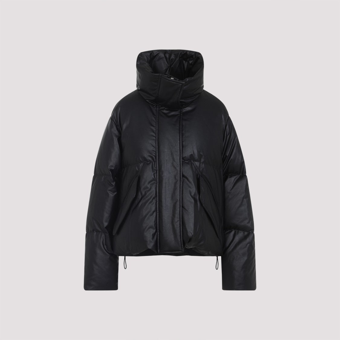 Mm6 By Maison Margiela Cropped High-Collar Jacket With Oversized Sleeves