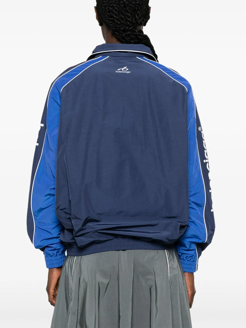 Balenciaga Cocoon Track Jacket With High Collar And Contrasting Panels