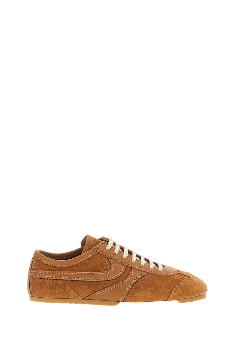Dries Van Noten Light Brown Suede Low-Top Sneakers