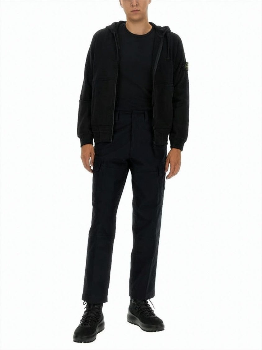 Stone Island Structured Straight Pants With Cargo Pockets