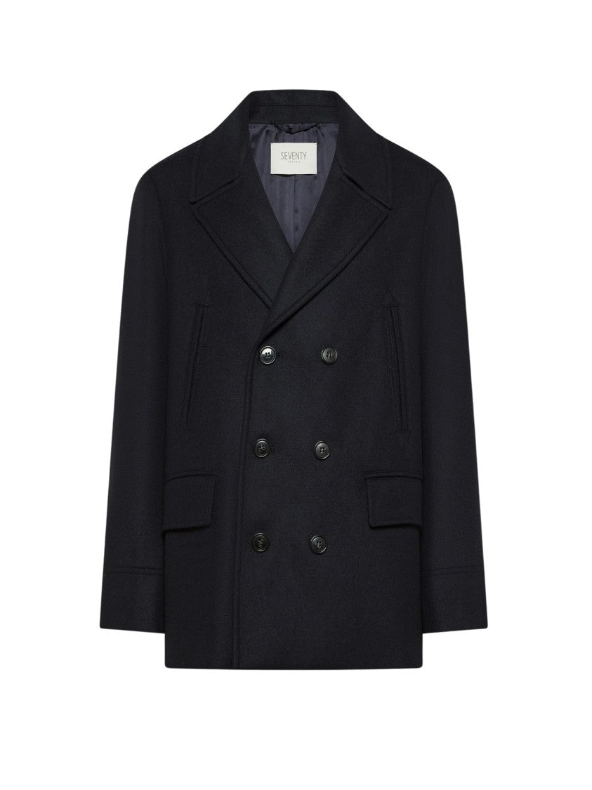Seventy Venezia Double-Breasted Peacoat With Structured Silhouette