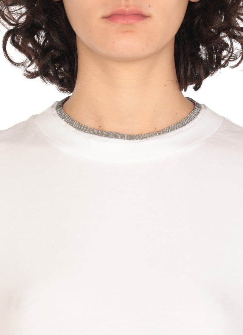 Brunello Cucinelli White Cotton T-Shirt