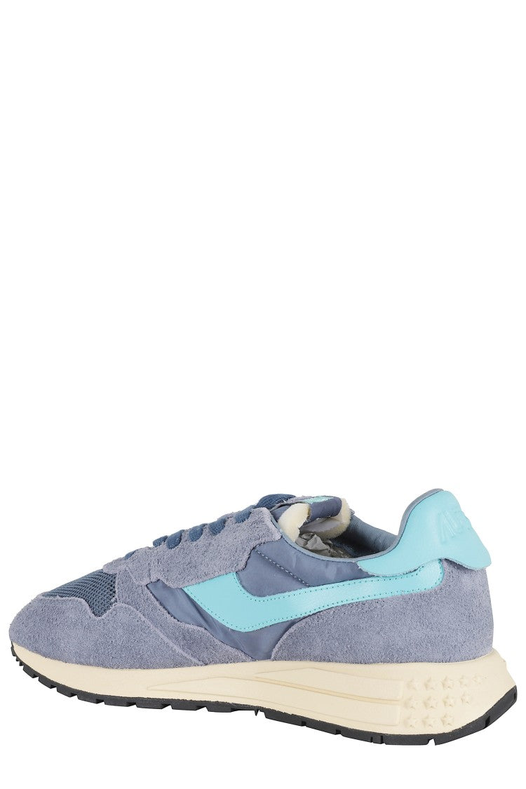 Autry Blue Reelwind Low Side-Logo Suede Sneakers