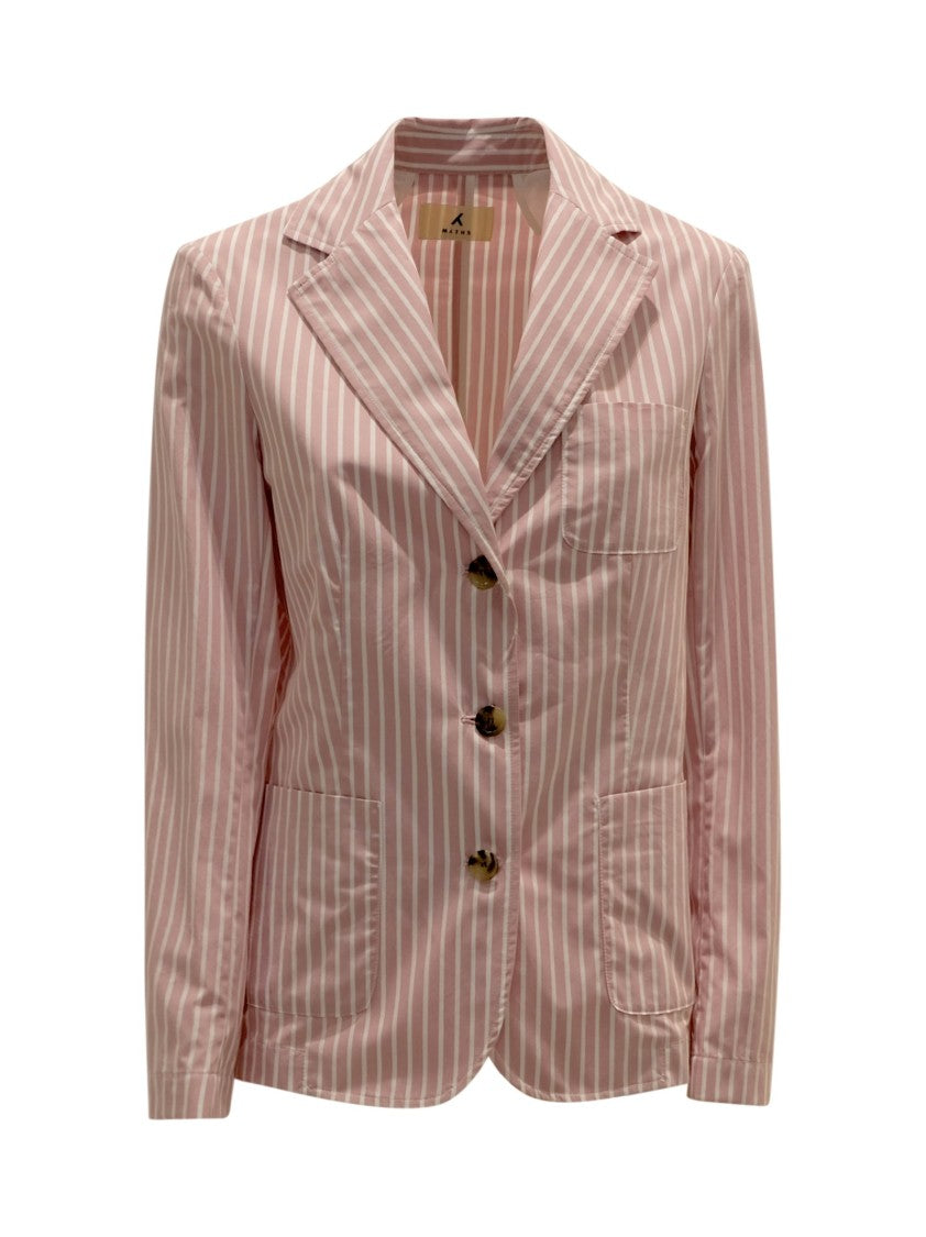 Myths Pink Stripes Cotton Blazer