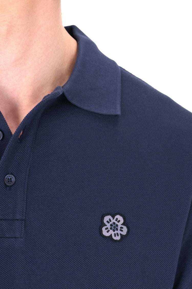 Kenzo Slim Boke Flower Cotton Piquet Polo Shirt