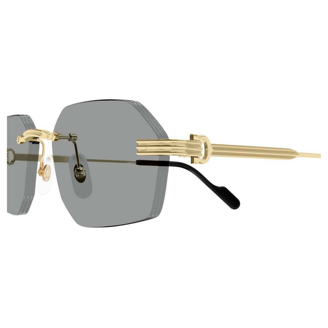 Cartier Rimless Hexagonal Sunglasses With Gold-Tone Accents