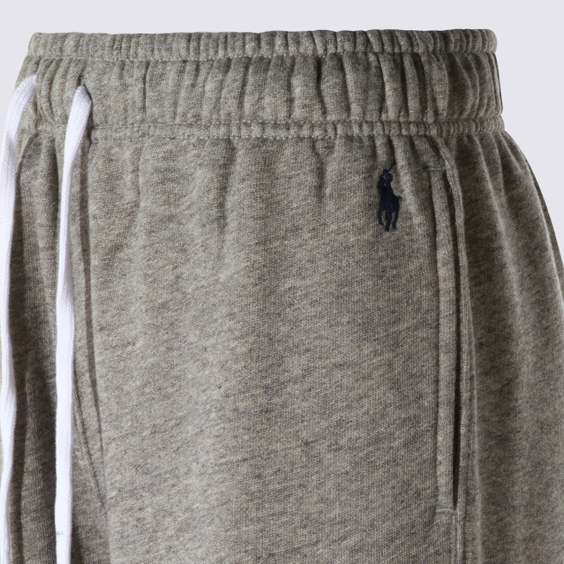 Polo Ralph Lauren Heathered Grey Straight Leg Trousers With Adjustable Waistband