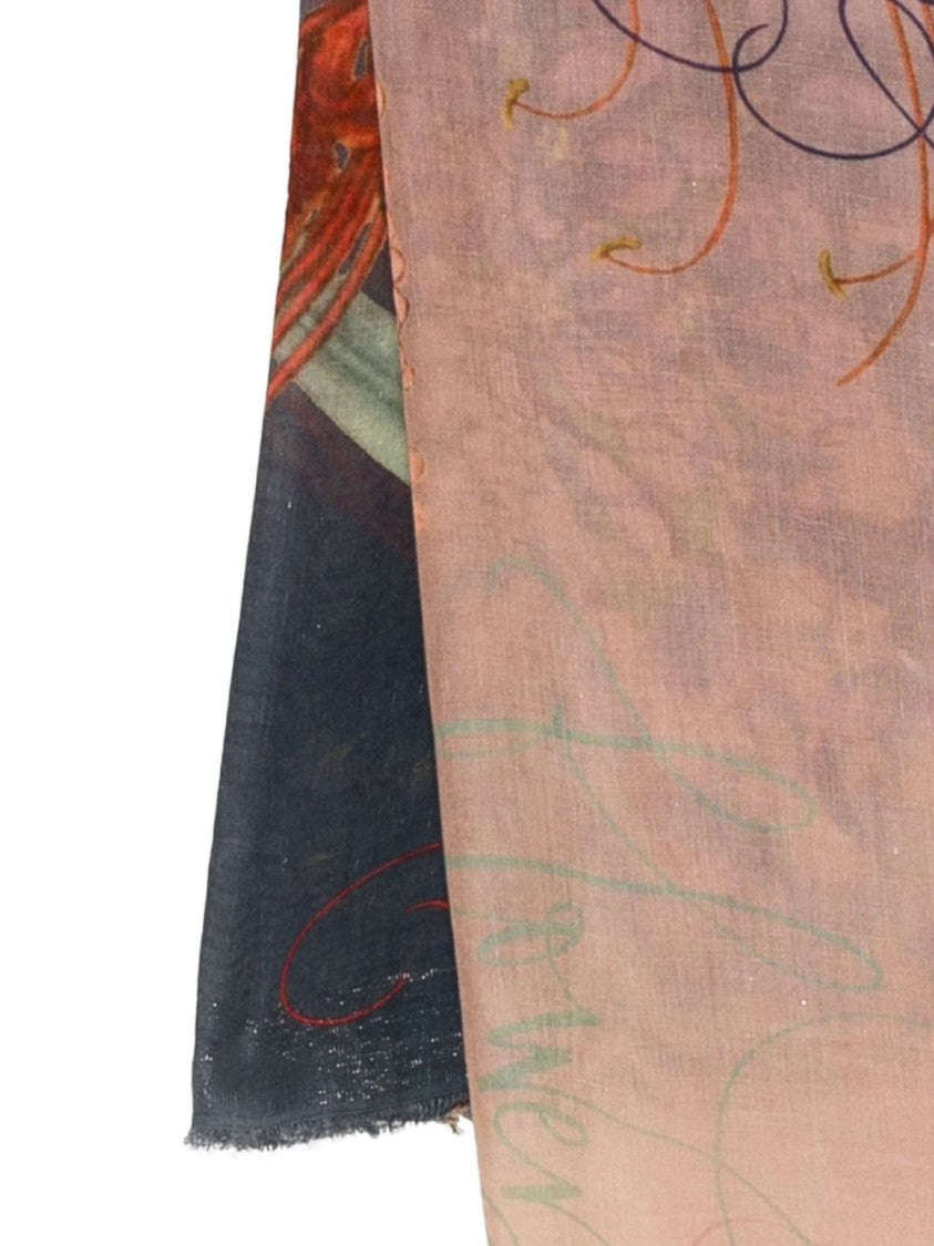 Faliero Sarti Floral-Patterned Multicolour Scarf With Delicate Texture