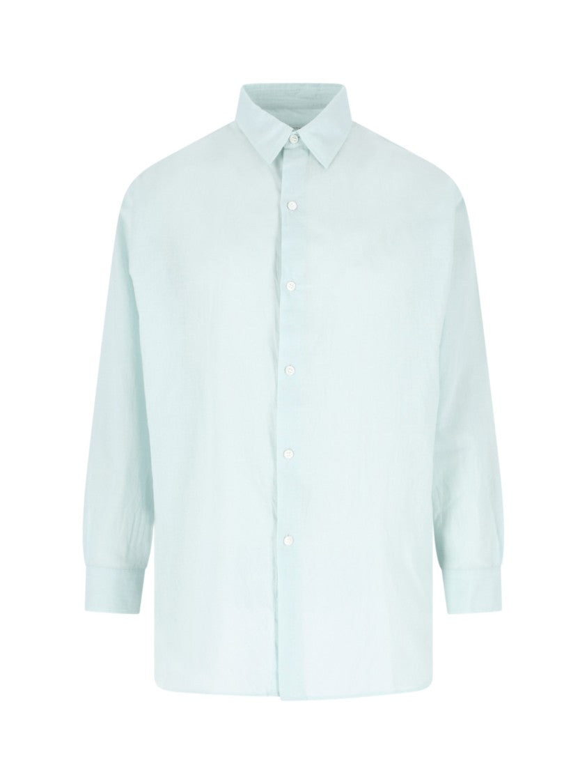Kaptain Sunshine Green Long-Sleeved Classic Collar Cotton Shirt