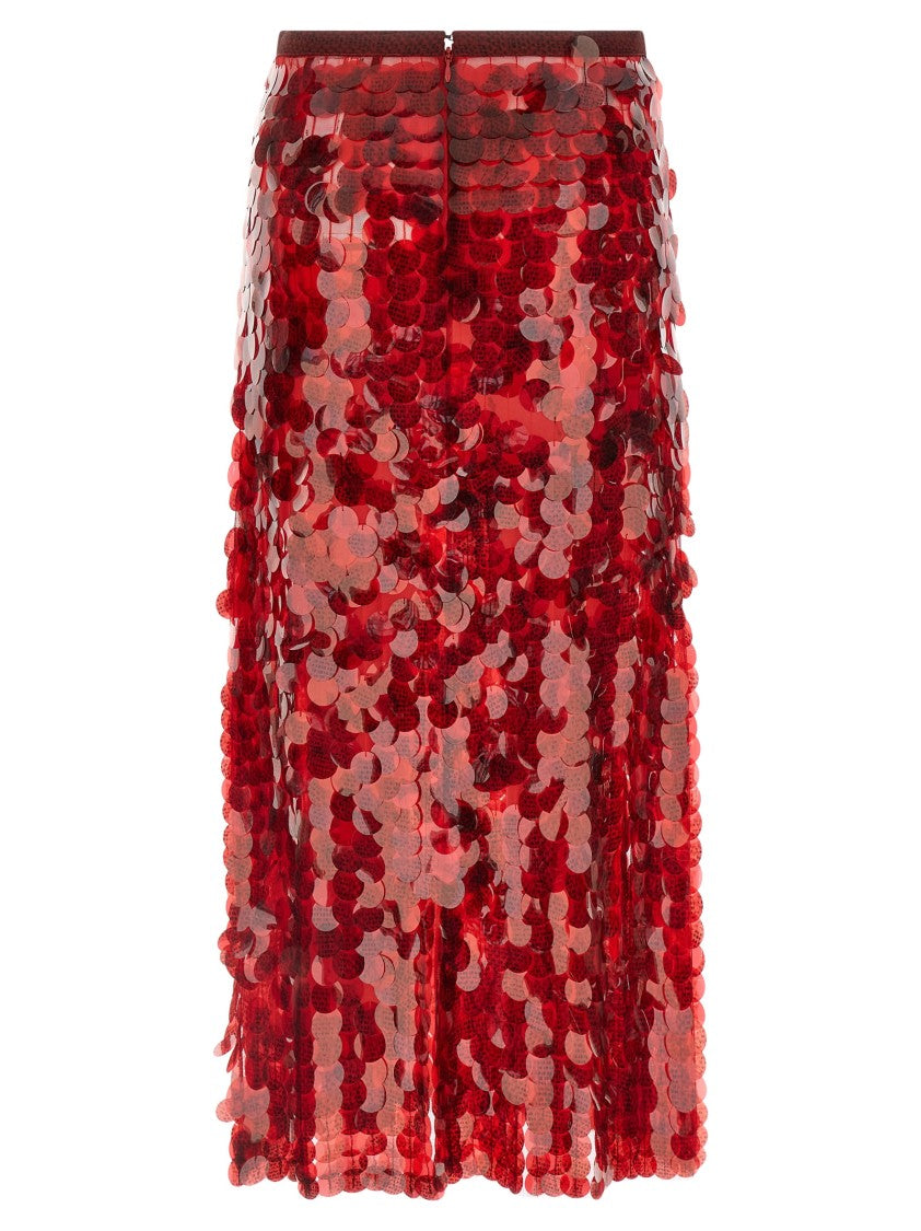 Fabiana Filippi Flared Mesh Skirt With All-Over Sequin Appliqué