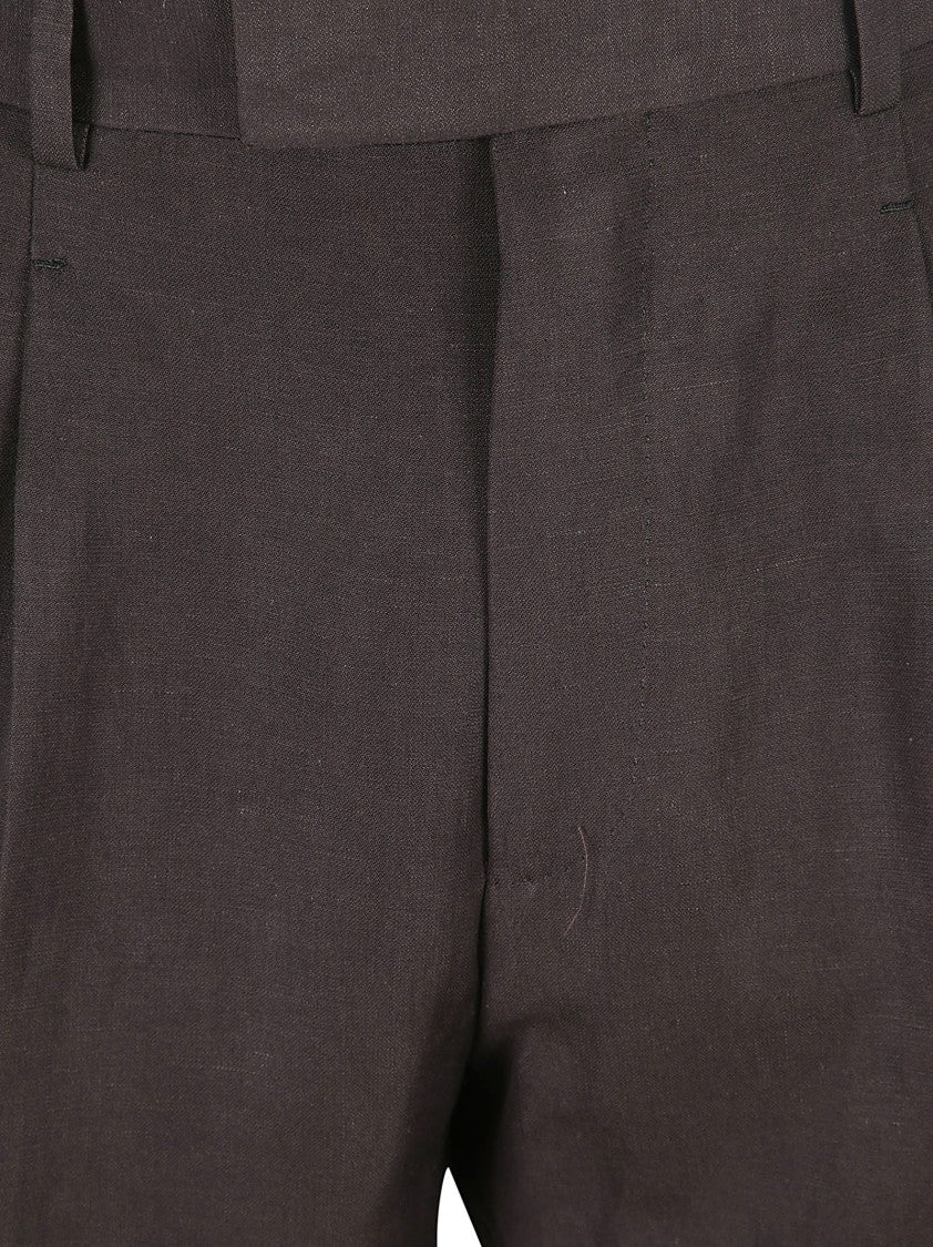 Zegna Tailored Brown Trousers With Subtle Pleats