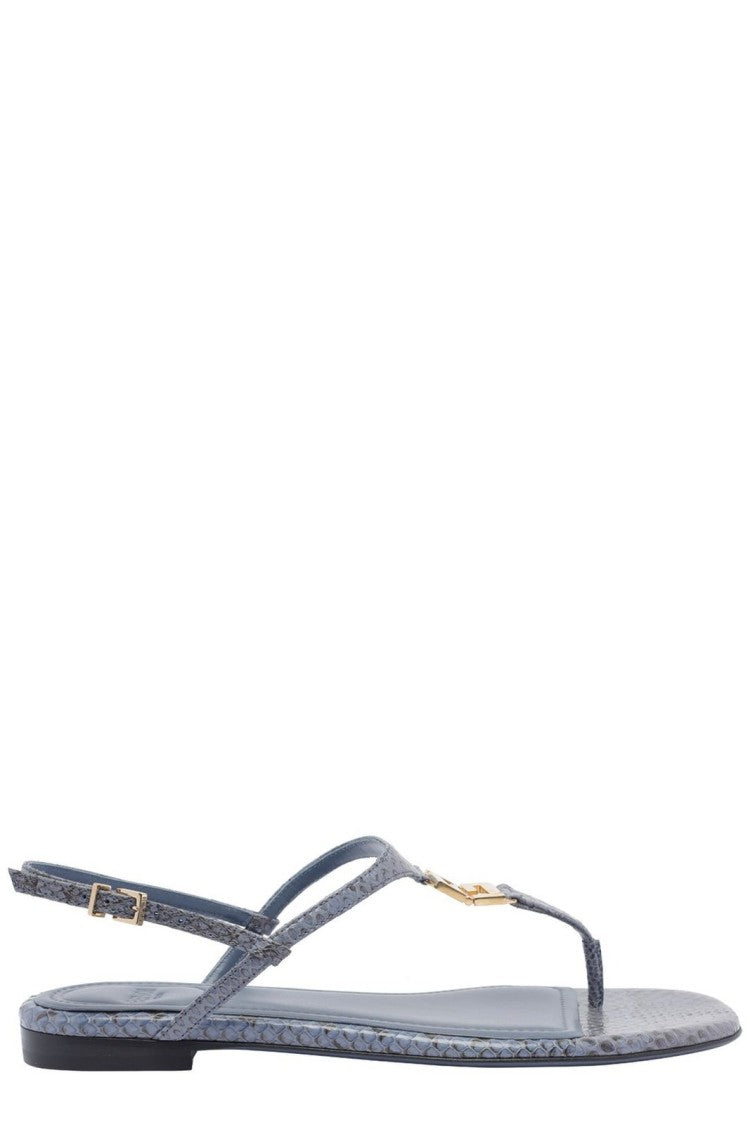 Fendi Minimalist Blue Sandals With Elegant Strap Design