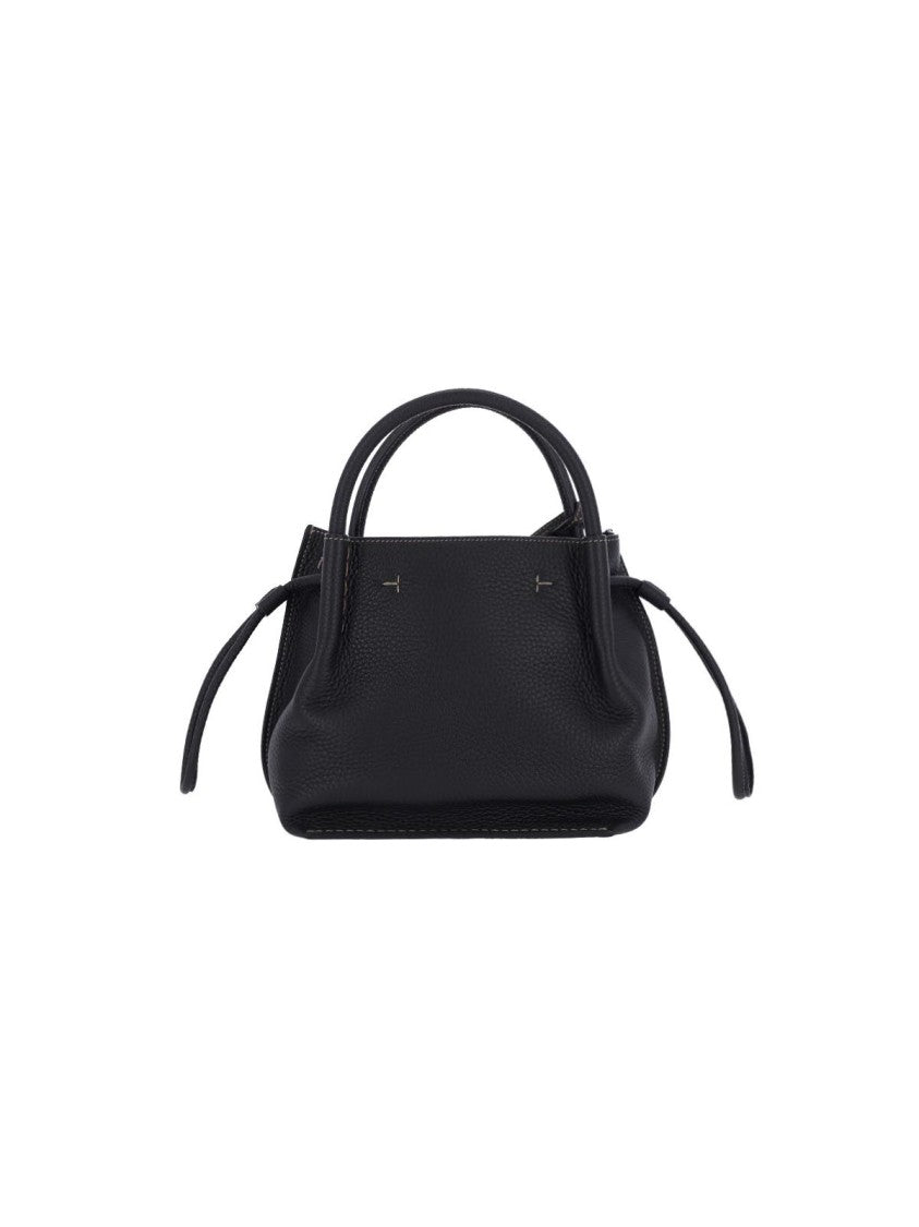 Tod's Small Black Pebbled Leather Bucket Bag
