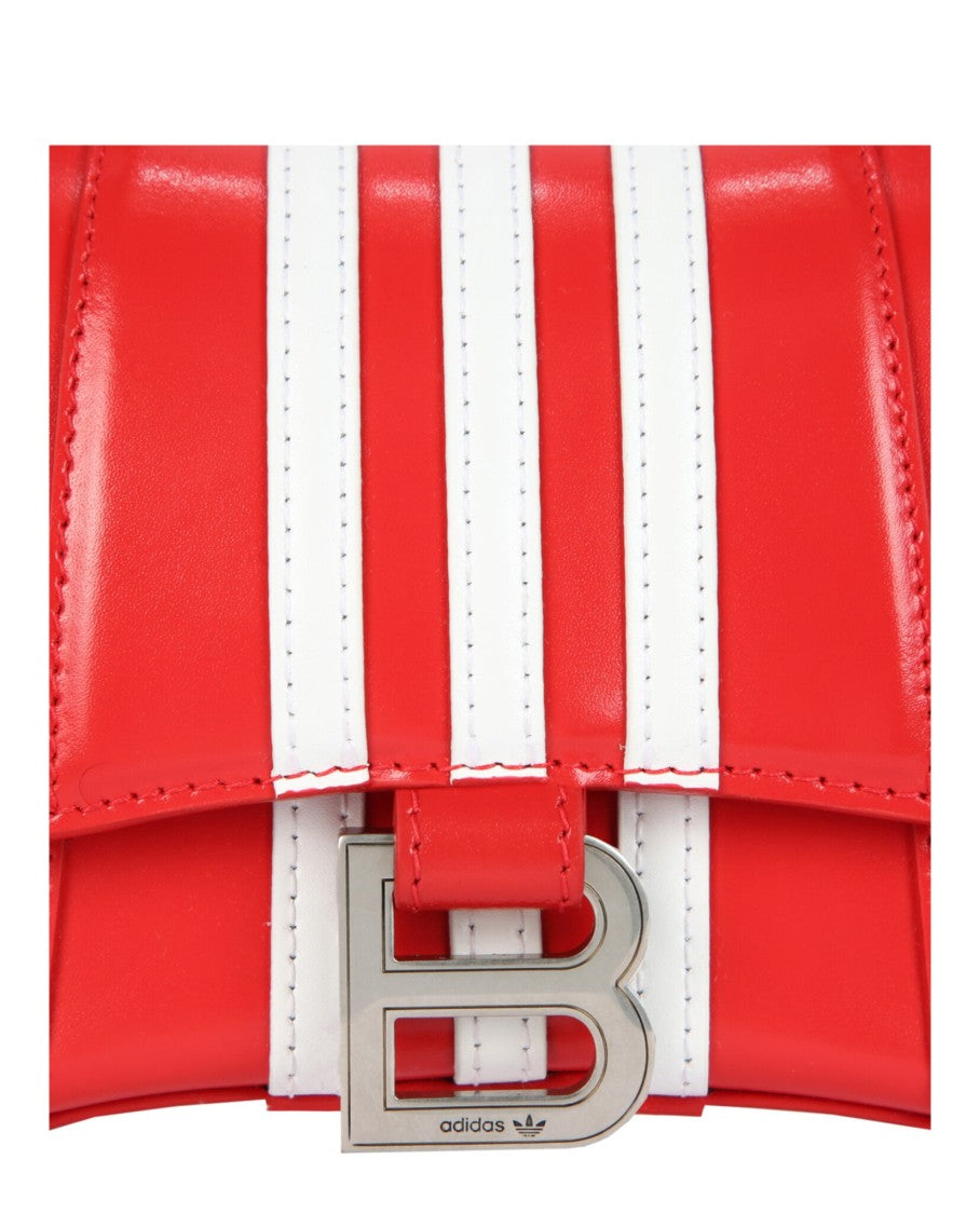 Balenciaga Hourglass-Structured Striped Shoulder Bag With Silver Accents