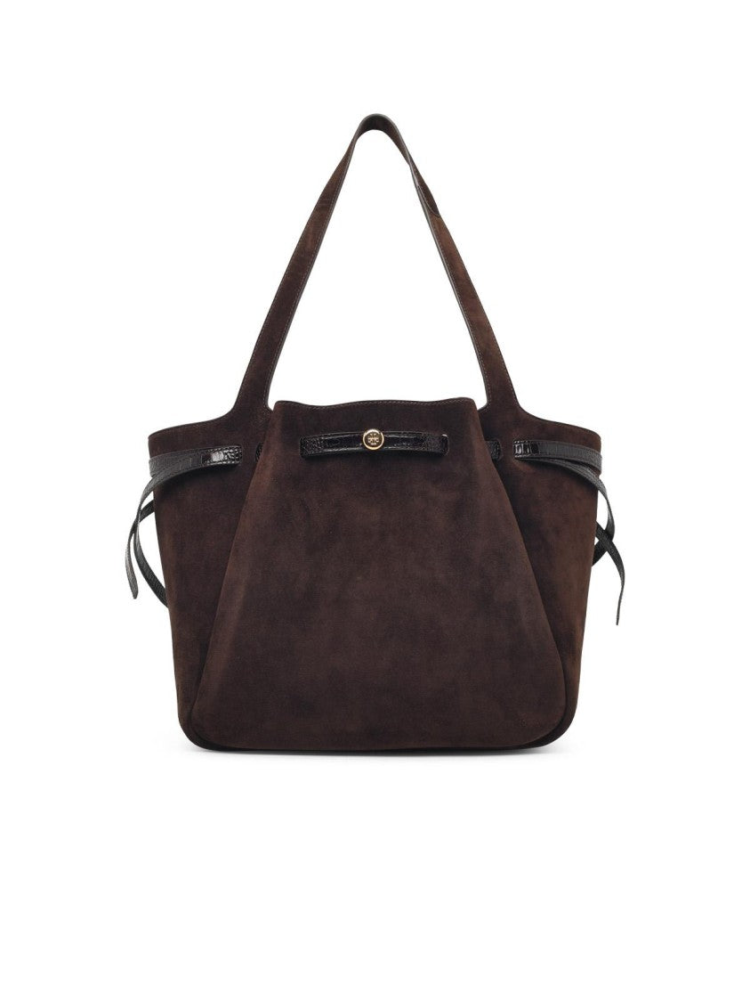 Tory Burch Romy Suede Tote Bag - Brown