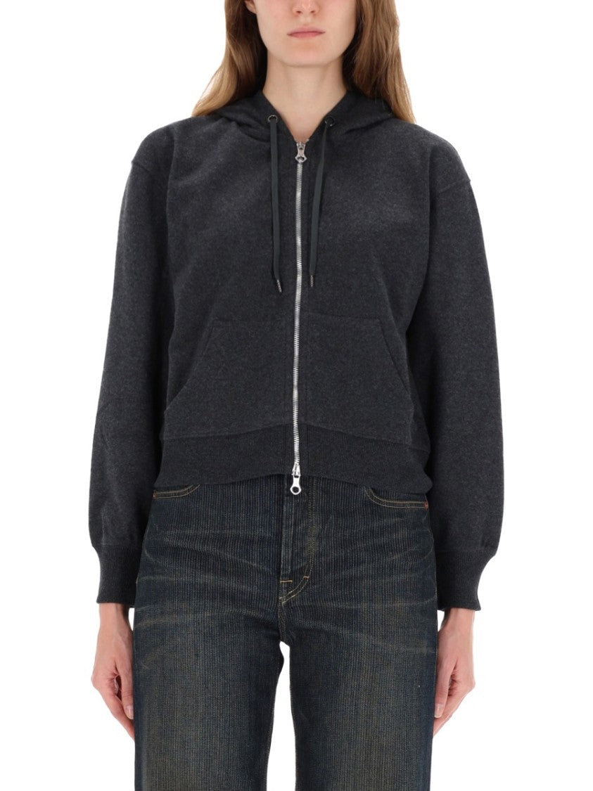 Our Legacy Relaxed Fit Front-Zip Sweatshirt With Drawstring Hood