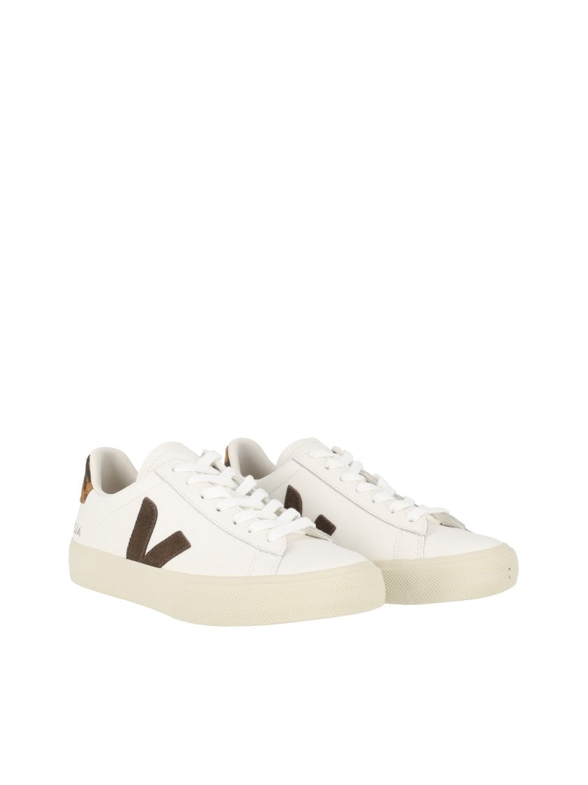 Veja White Campo Camel Wild Country Leather Low-Top Sneakers