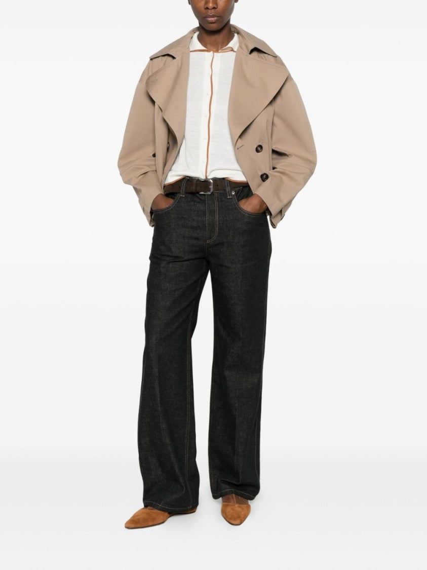 Max Mara Button-Up Fine-Knit Contrasting Trim Sweater
