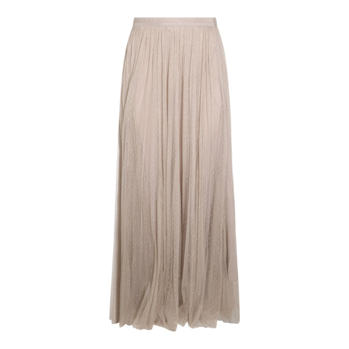 Twin-Set Pleated Sheer Overlay Maxi Skirt