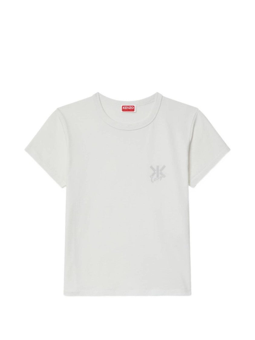 Kenzo Subtle Logo Round Neck Crop Top