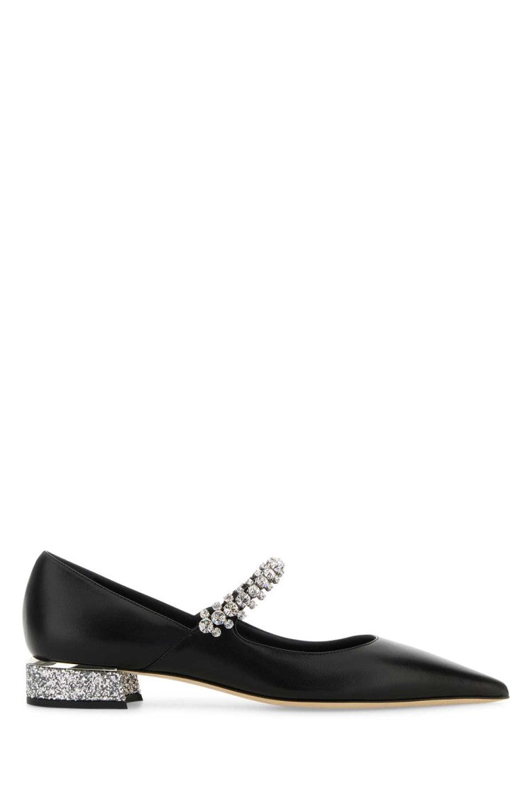 Jimmy Choo Black Nappa Leather Bing Ballerinas