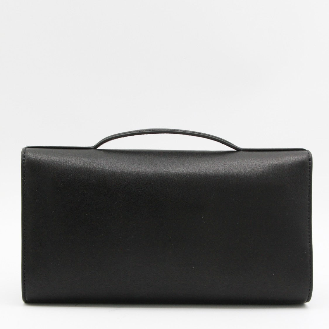 Mulberry Rectangular Black Bag With Oval Gold-Tone Turn-Lock Closure