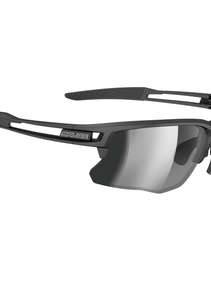 Salice Black Semi-Rimless Sporty Sunglasses