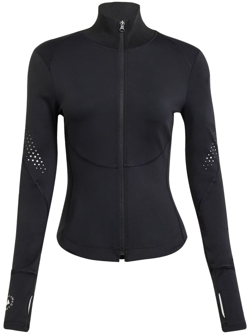Adidas By Stella Mccartney High-Collar Zip-Up Fitted Sweater