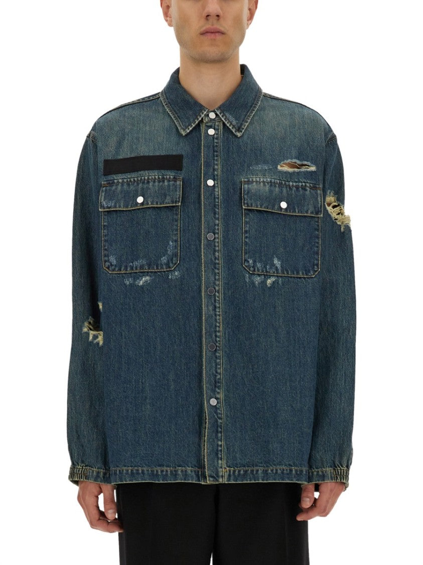 Helmut Lang Distressed Denim Uniform Shirt
