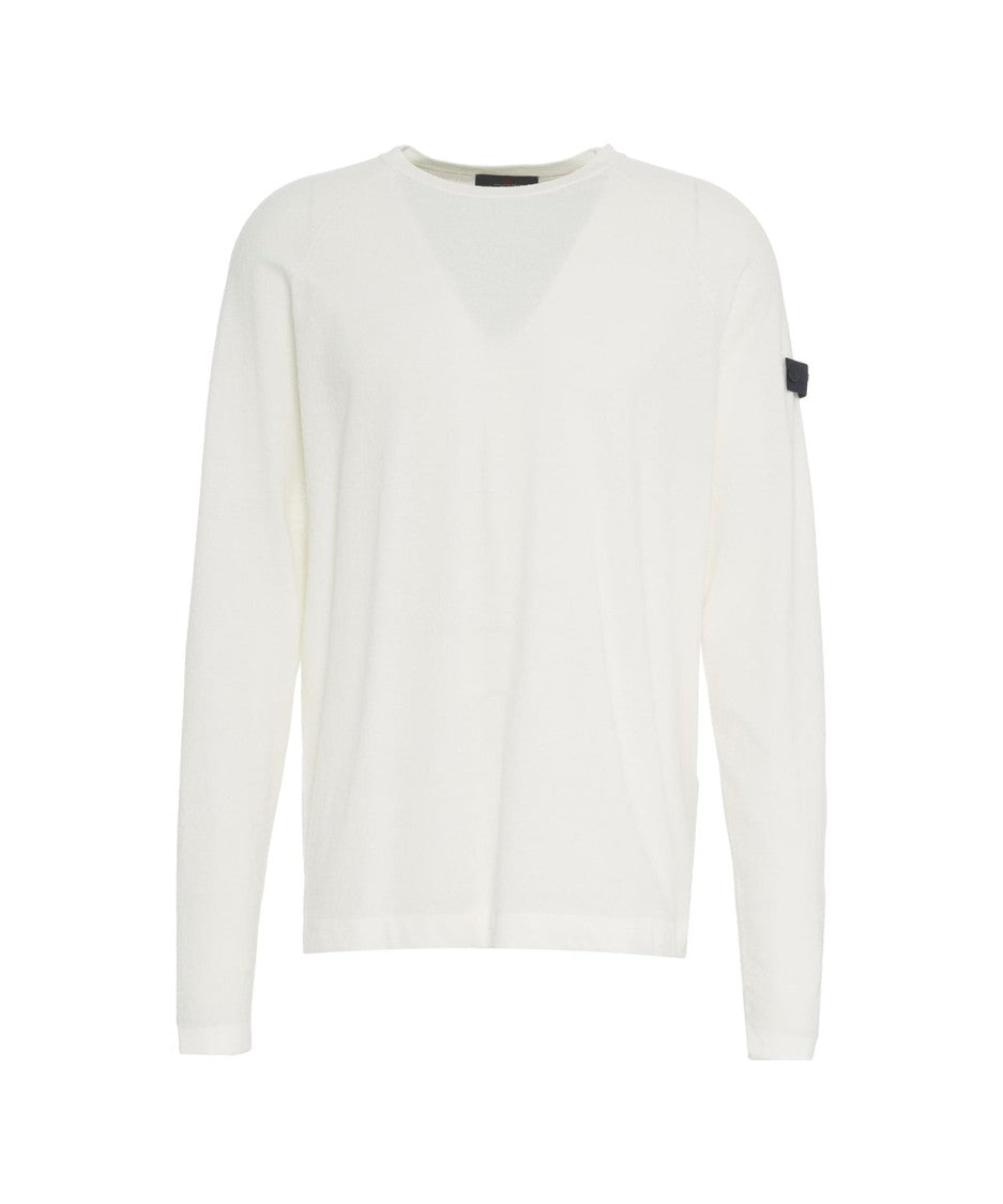 Peuterey White Long-Sleeved Shirt With Detachable Logo