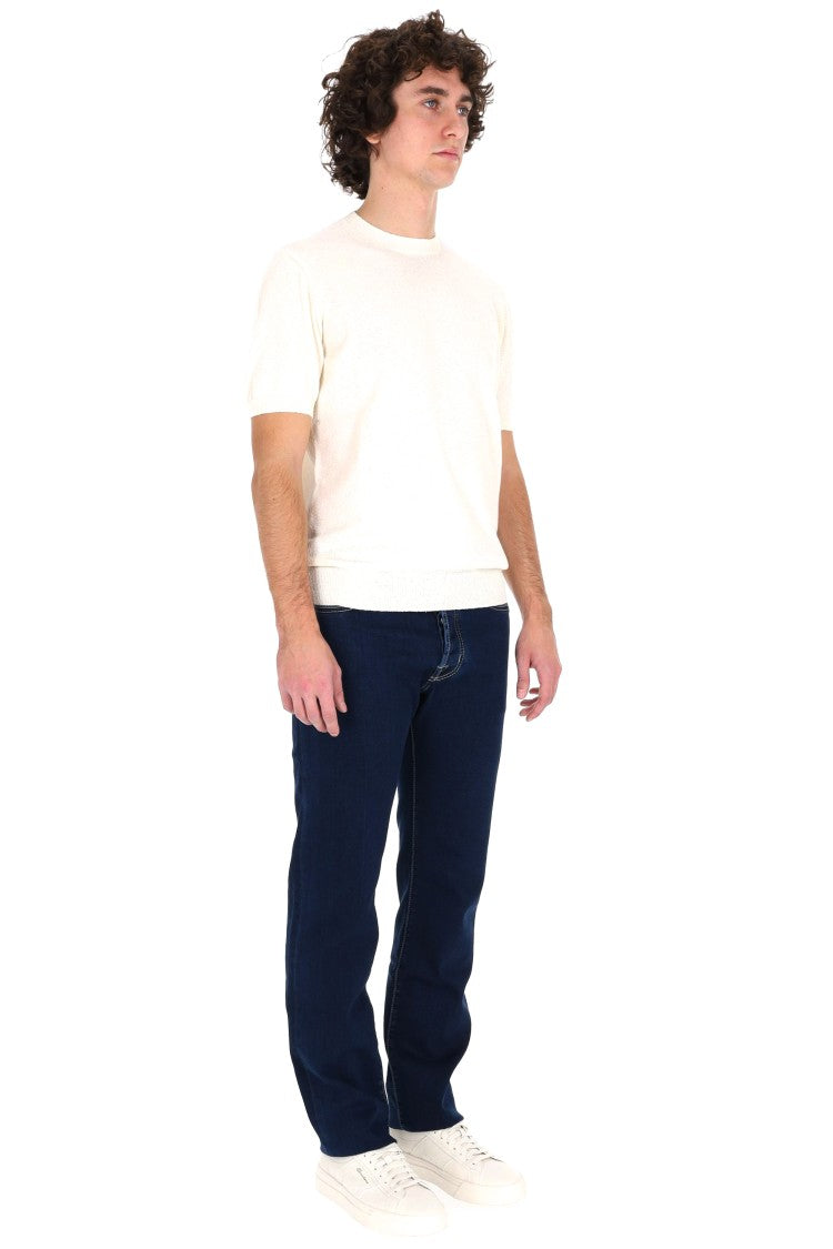 Drumohr Cream Lightweight Terry Cotton-Blend T-Shirt