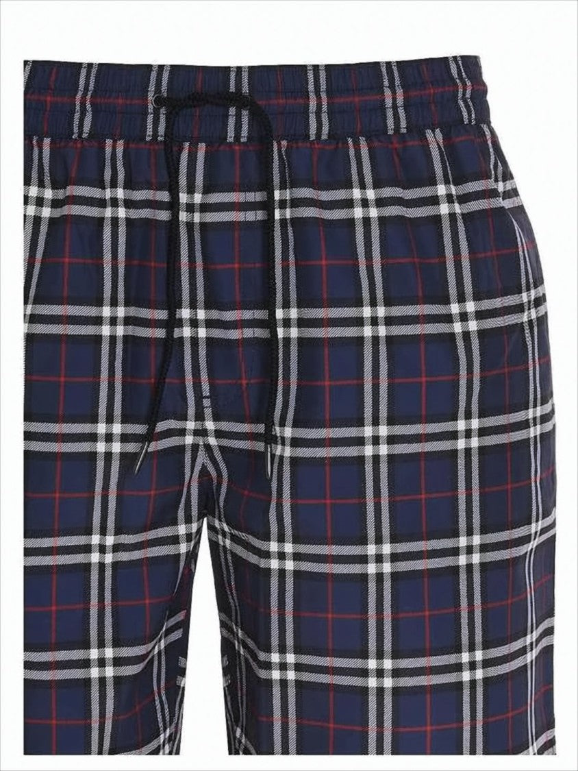 Burberry Plaid Swim Shorts With Elastic Waistband