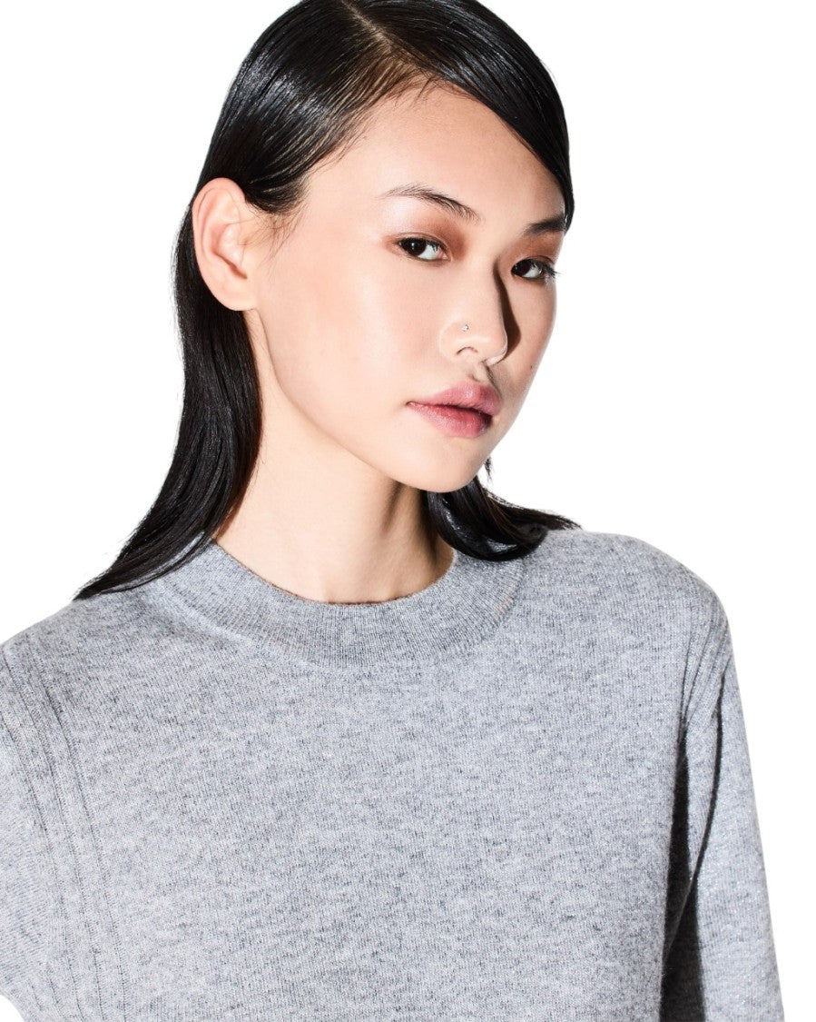 Armani Exchange Grey Sweater Shiny Lurex Finish