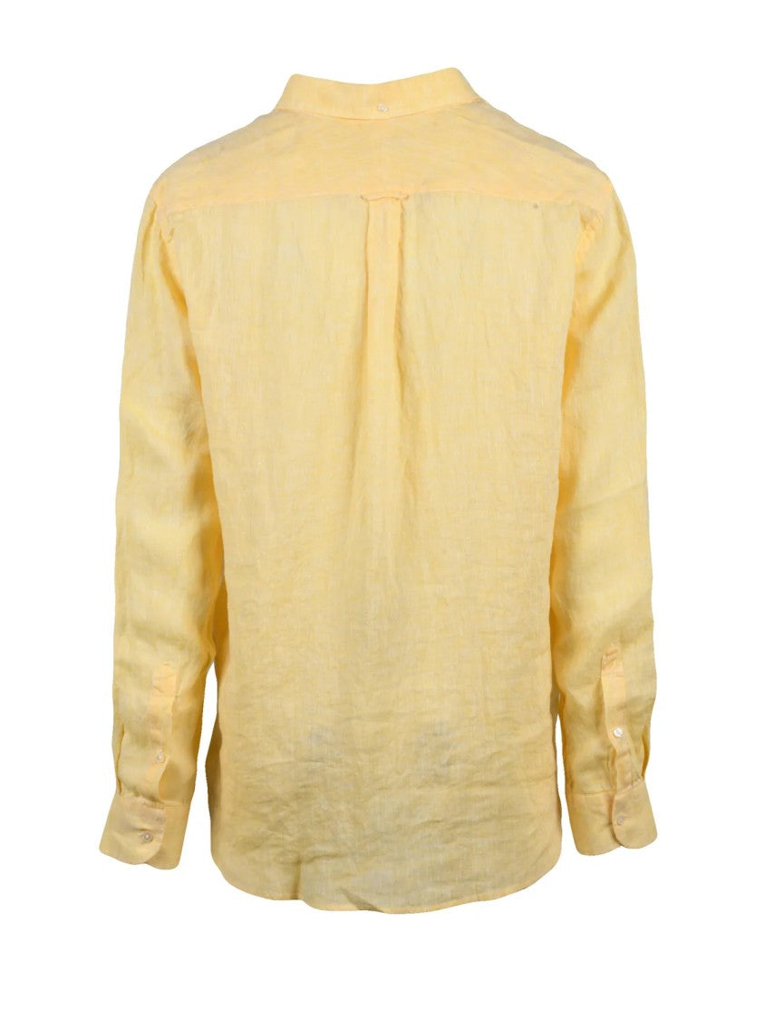 Deuxieme Yellow Linen Men Shirt