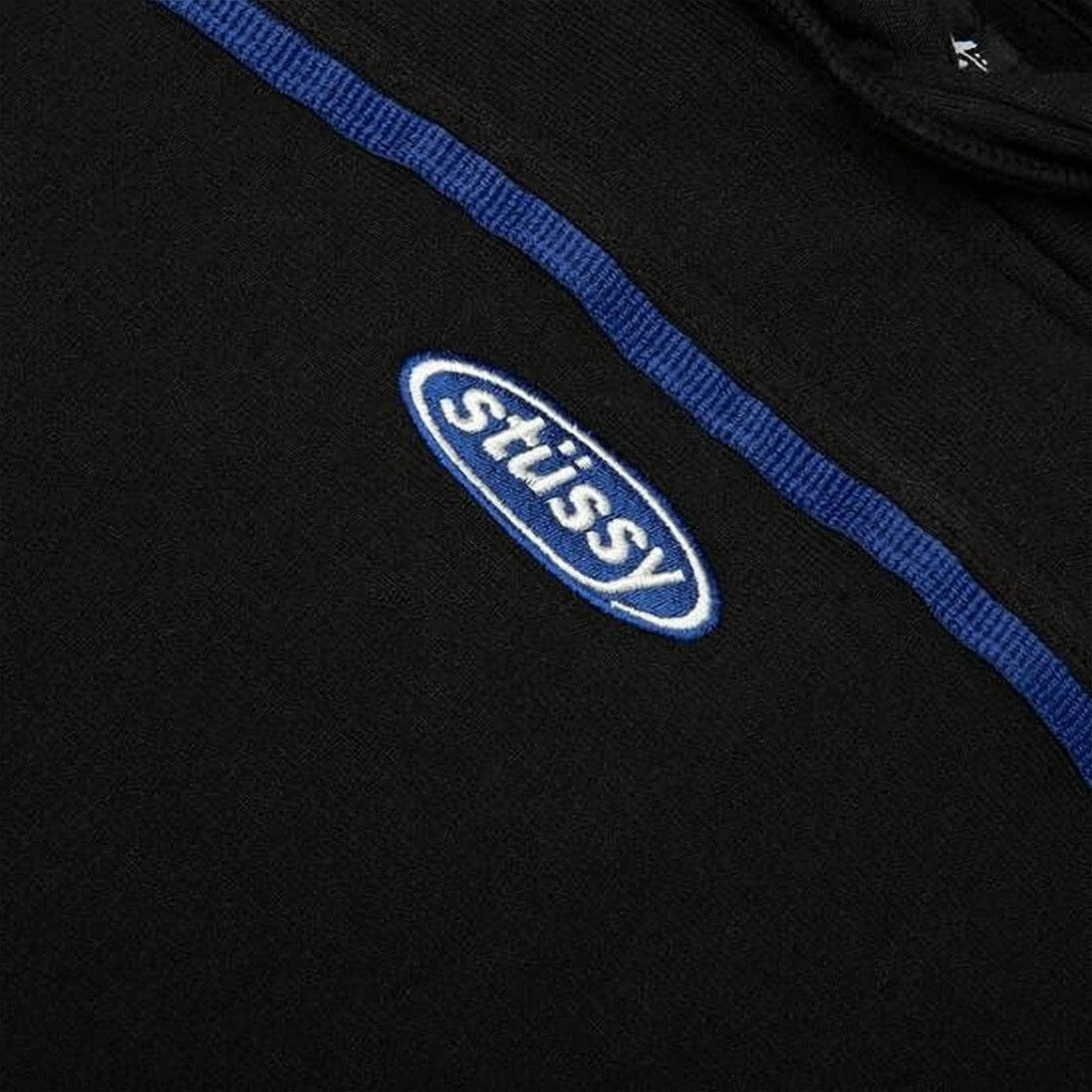 Stussy Hooded Sweatshirt With Contrasting Blue Piping And Logo Patch
