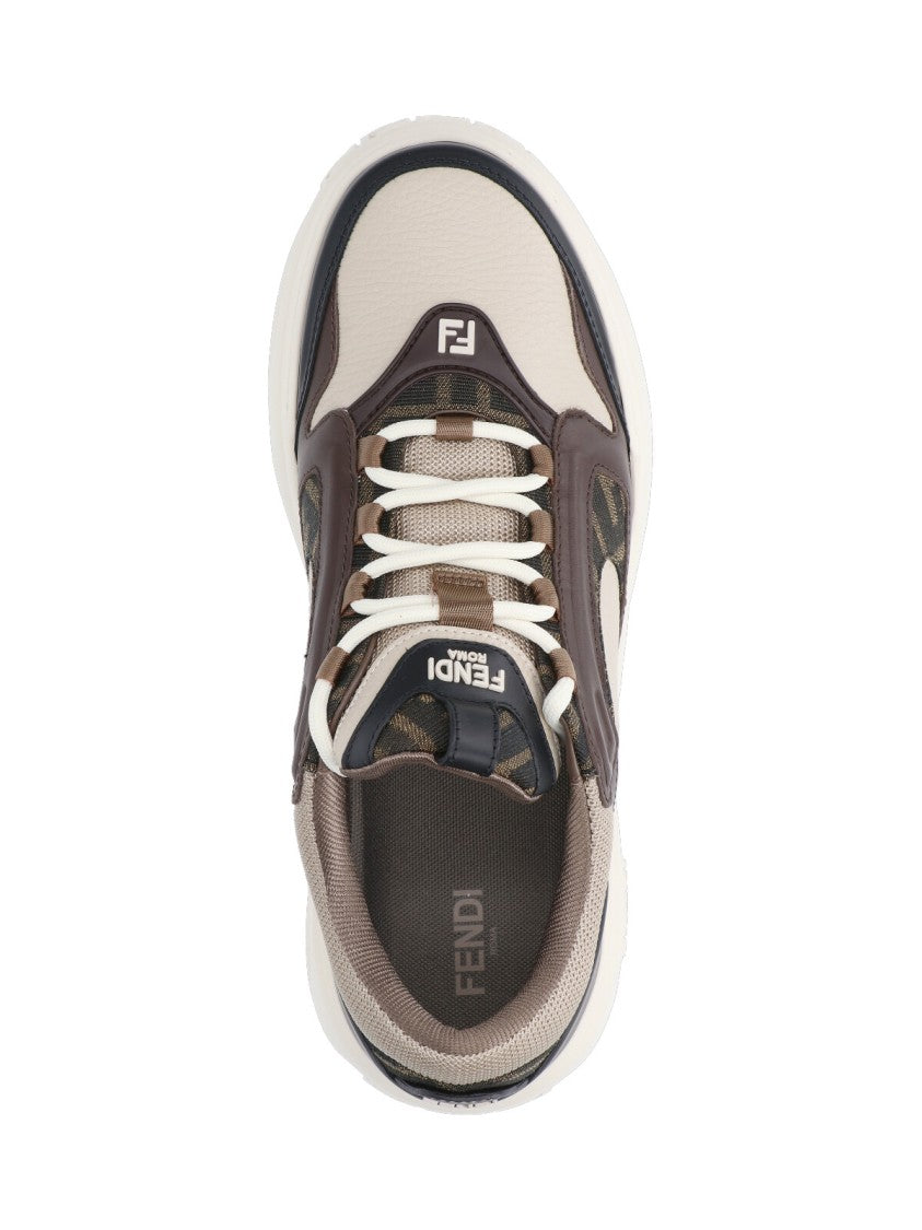 Fendi Brown Force Calf Leather Sneakers
