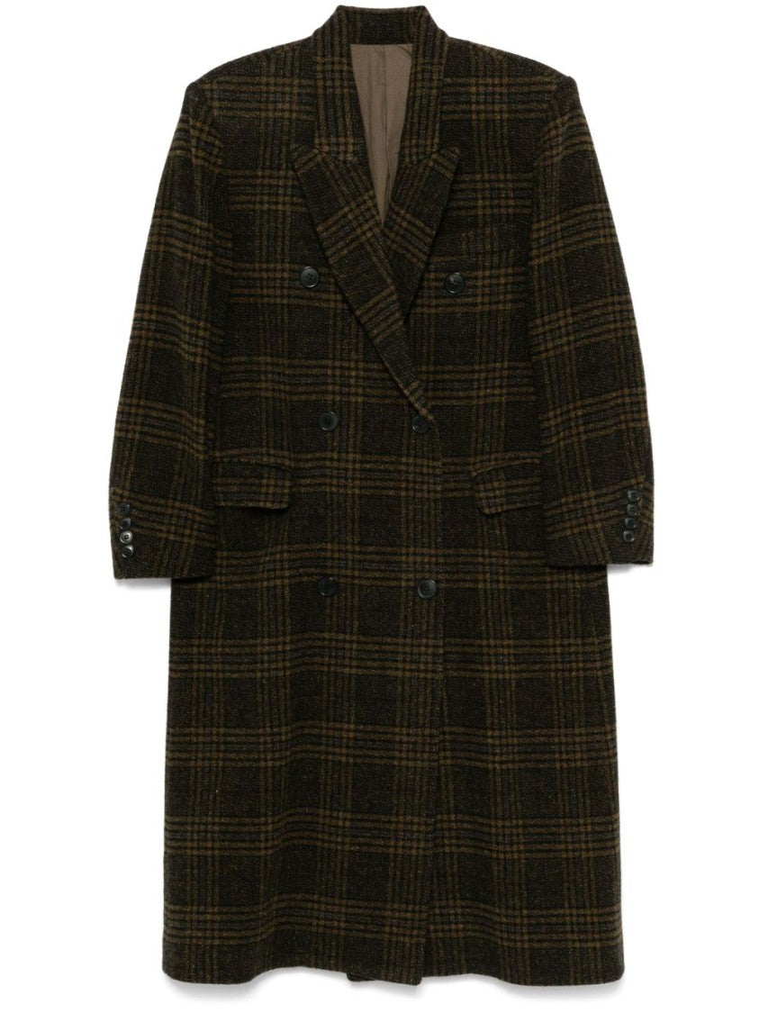 Isabel Marant Étoile Double-Breasted Wool Coat With Plaid Pattern