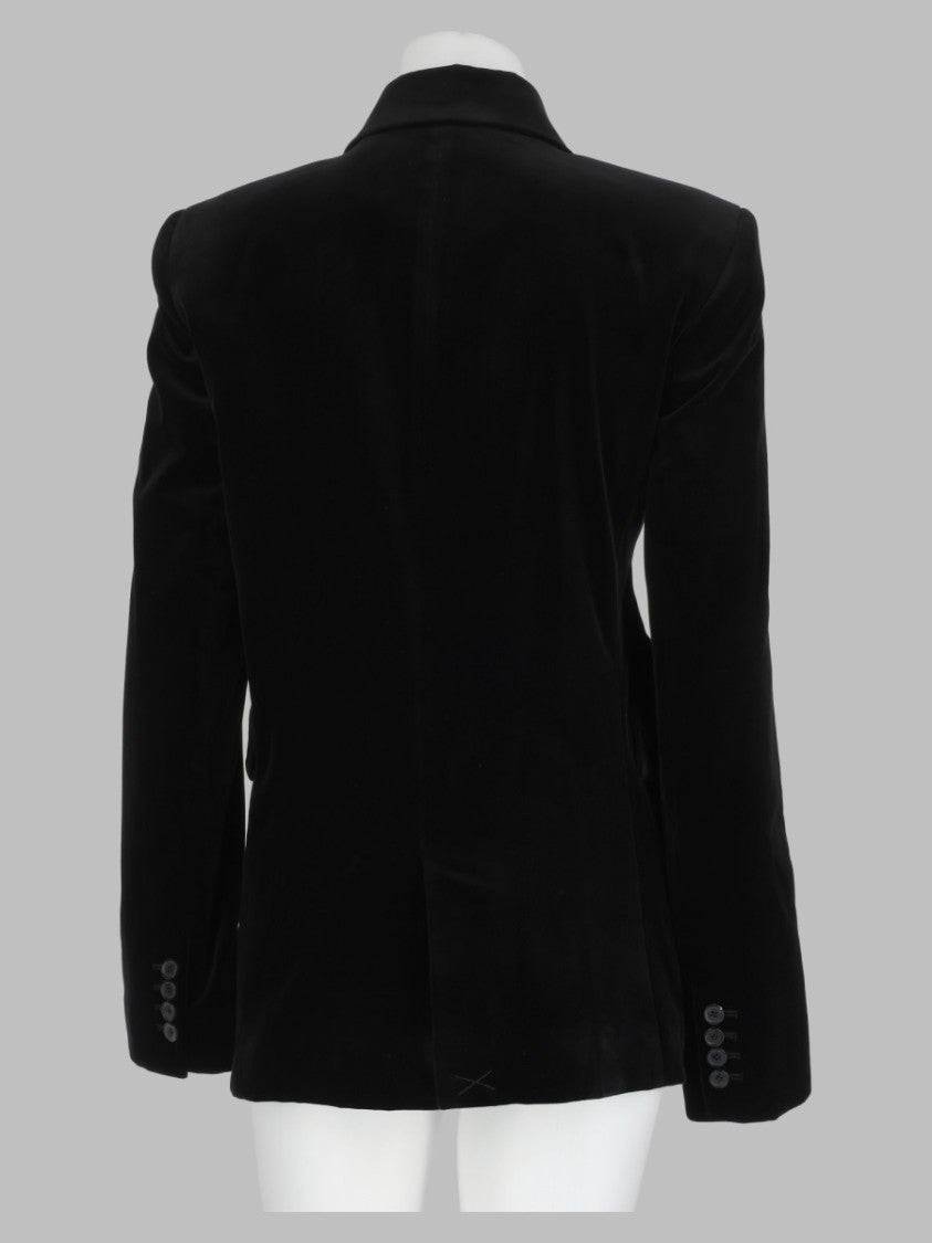 Khaite Black Shoulder-Padded Flap-Pocket Blazer